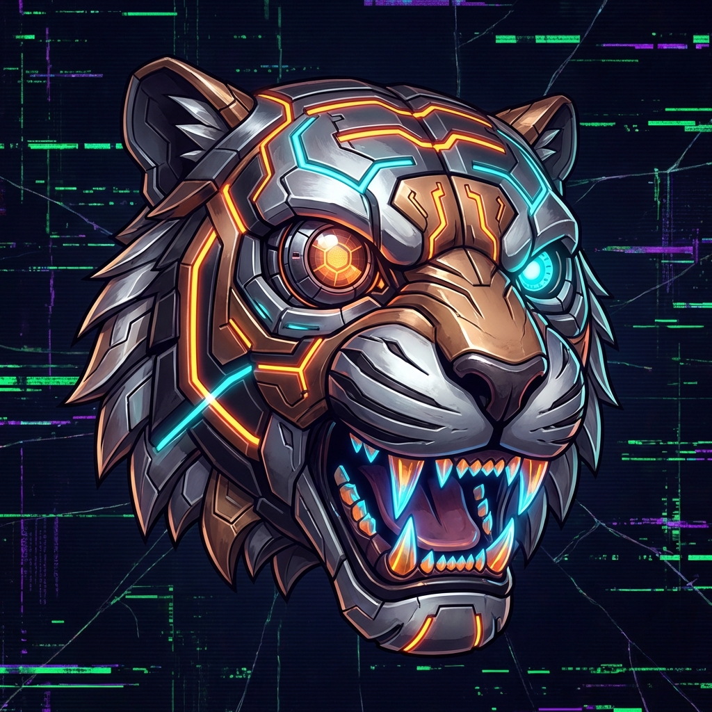 Cyber Tiger Mascot